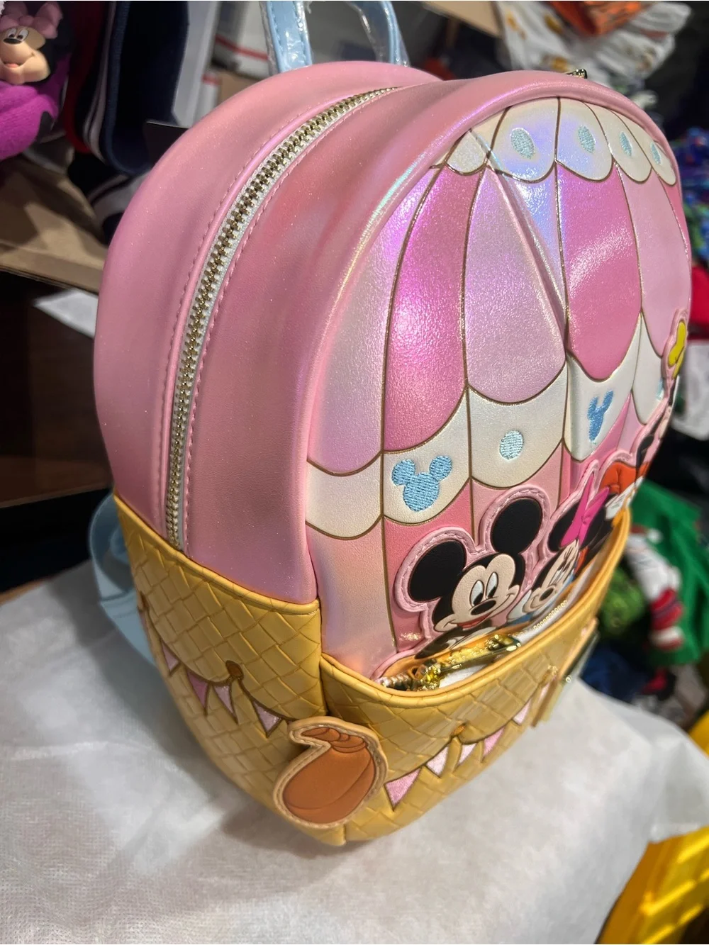 Loungefly Pink and Yellow Mickey & Friends Hot Air Balloon Kids Backpack